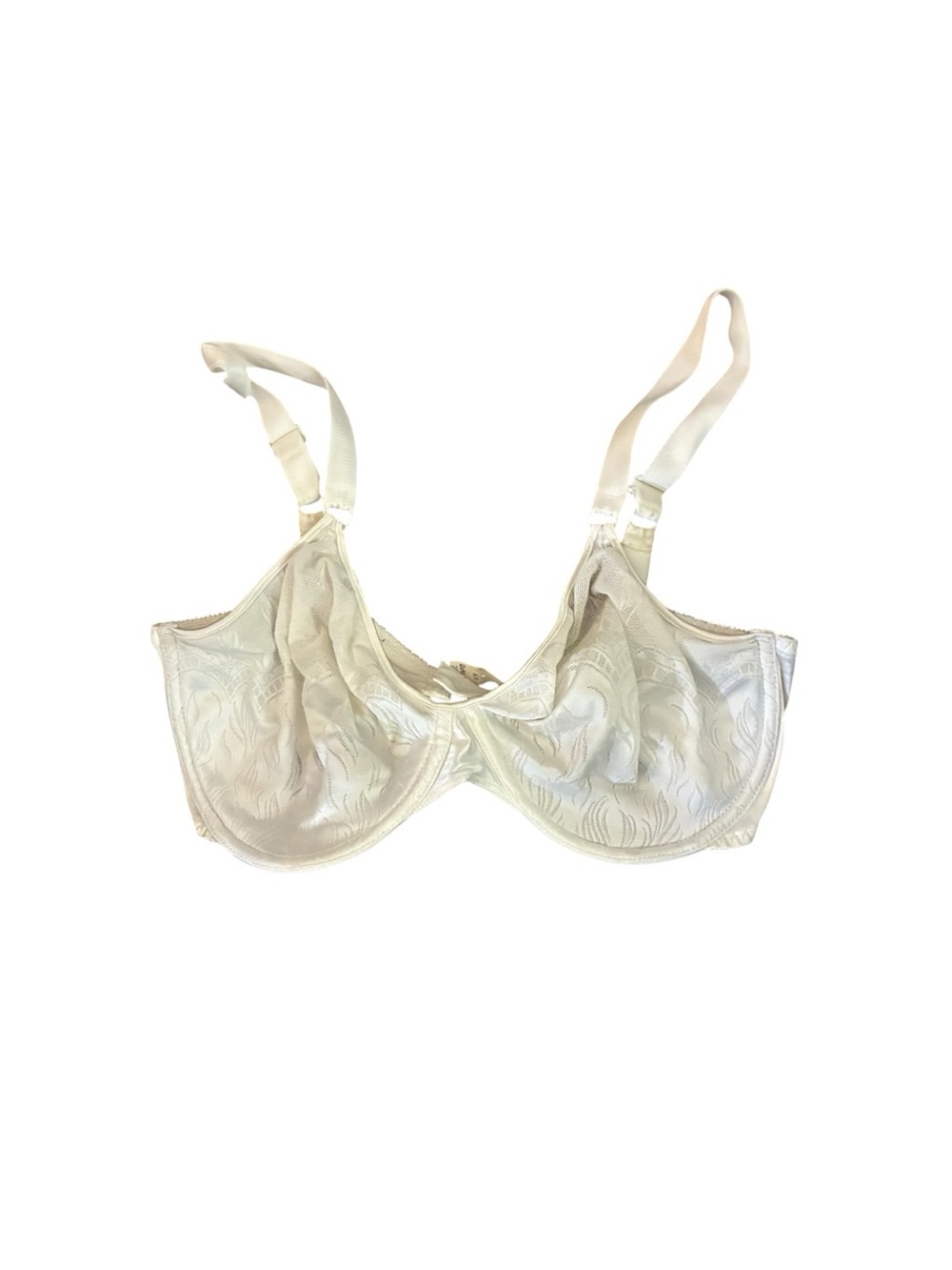 Vintage 90s Bali Full Coverage Underwire Bra Floral Jacquard White 40D